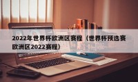 2022年世界杯欧洲区赛程（世界杯预选赛欧洲区2022赛程）