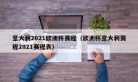 意大利2021欧洲杯赛程（欧洲杯意大利赛程2021赛程表）