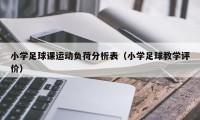 小学足球课运动负荷分析表（小学足球教学评价）