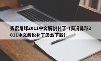 实况足球2011中文解说补丁（实况足球2011中文解说补丁怎么下载）