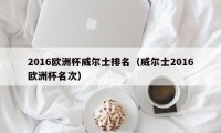 2016欧洲杯威尔士排名（威尔士2016欧洲杯名次）