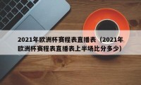 2021年欧洲杯赛程表直播表（2021年欧洲杯赛程表直播表上半场比分多少）