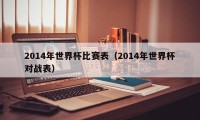 2014年世界杯比赛表（2014年世界杯对战表）