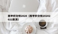 西甲积分榜2020（西甲积分榜20202021新浪）